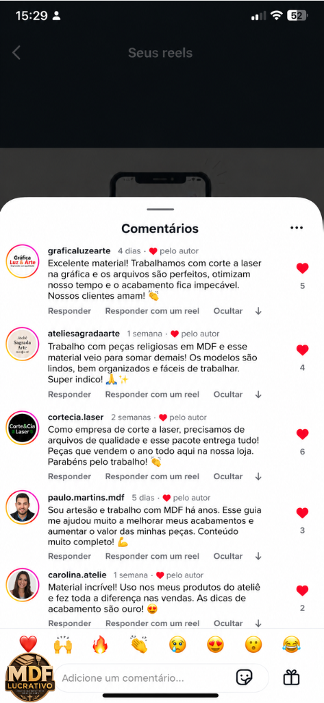 Depoimento do Cliente MDF - WhatsApp 1