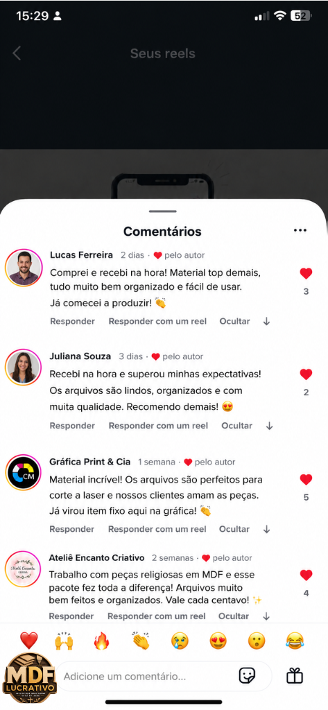 Depoimento do Cliente MDF - WhatsApp 2